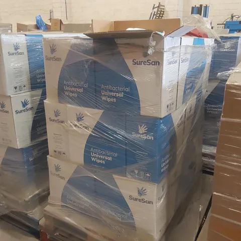 PALLET CONTAINING APPROXIMATELY 32x BOXES OF 24x 72PCS SURESAN ANTIBACTERIAL WIPES