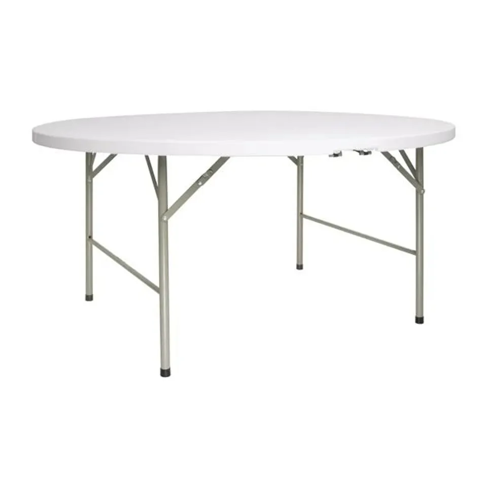 BOXED BOLERO ROUND FOLDING TABLE WHITE 5FT (1 BOX)