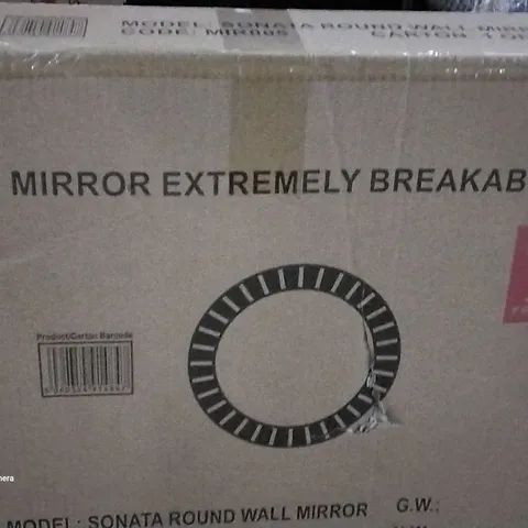 BOXED CORRADO FRAMED WALL MOUNTED ACCENT MIRROR IN GLASS