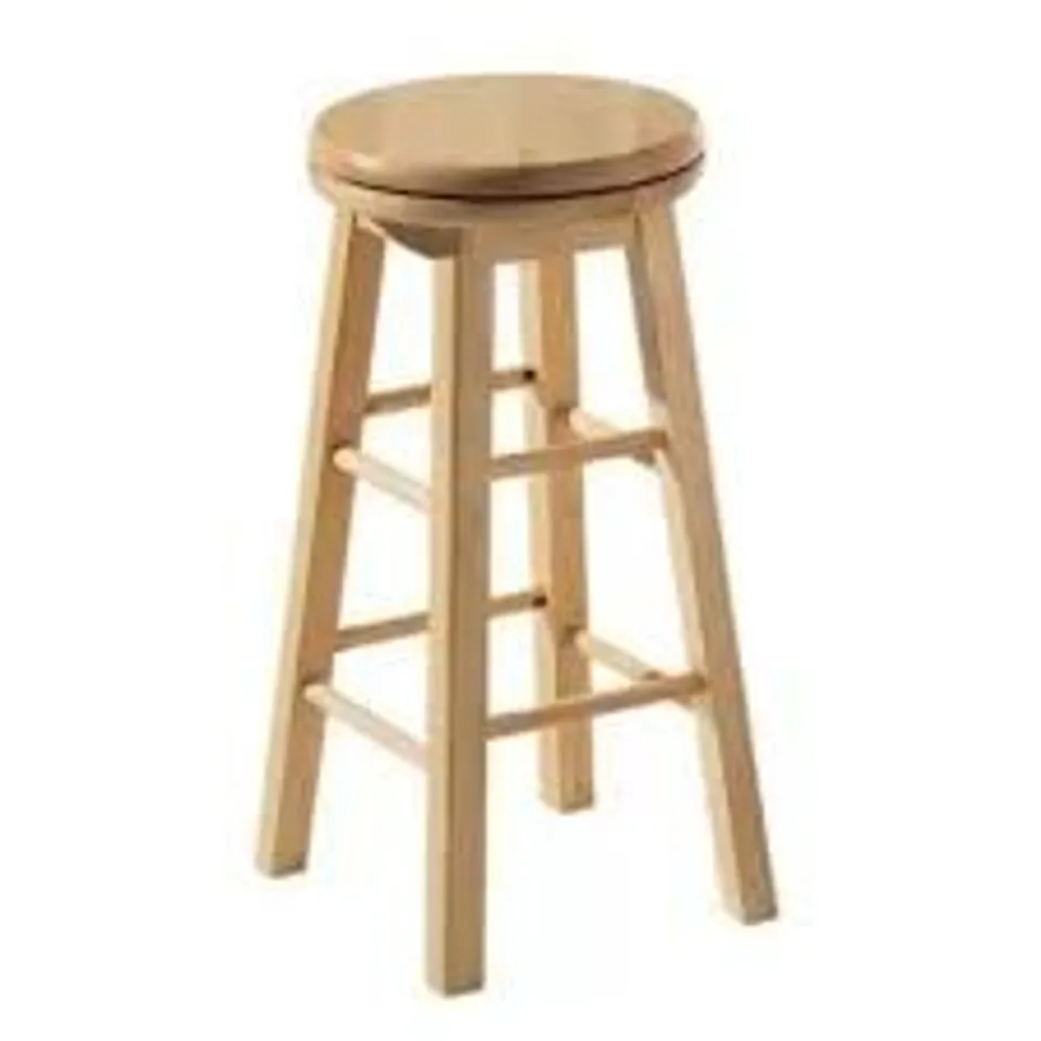 BOXED SOLID NATURAL TROPICAL HEVEA WOOD BAR STOOL (1 BOX)