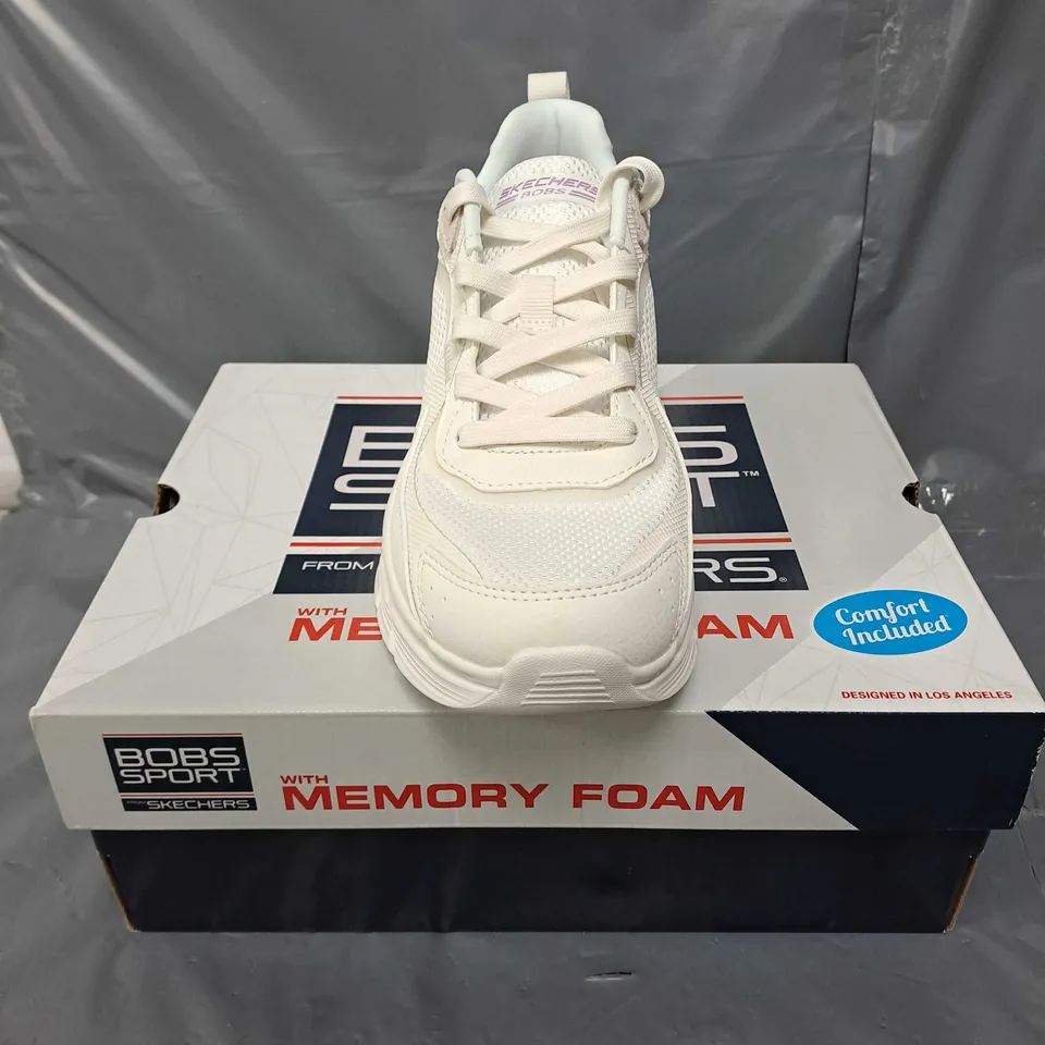 SKECHERS BOBS B FLEX TRAINERS IN OFF-WHITE SIZE 5 1/2