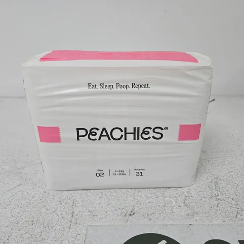 PEACHIES BABY NAPPIES SIZE 2 (5β8 KG / 12β18 LBS) β BOXED, 31 NAPPIES