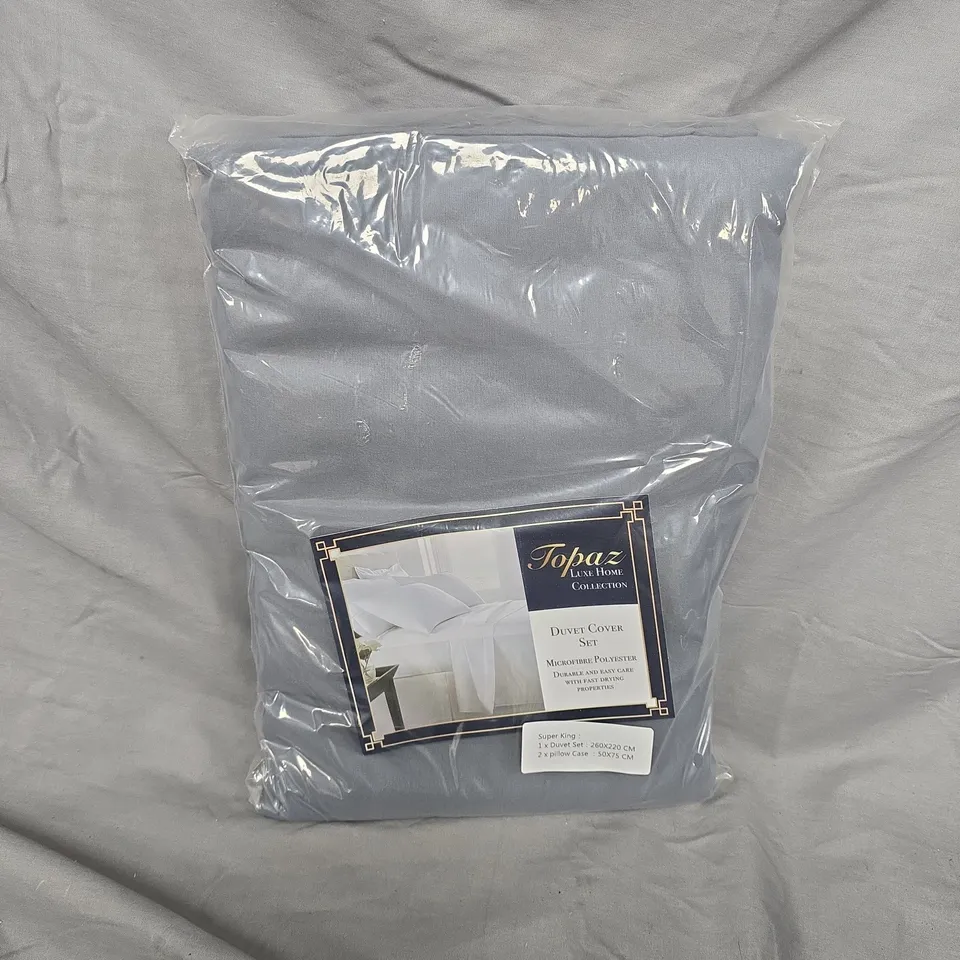 TOPAZ LUXE HOME COLLECTION DUVET COVER SET – SUPER KING (260X220 CM) WITH 2 PILLOWCASES (50X75 CM)