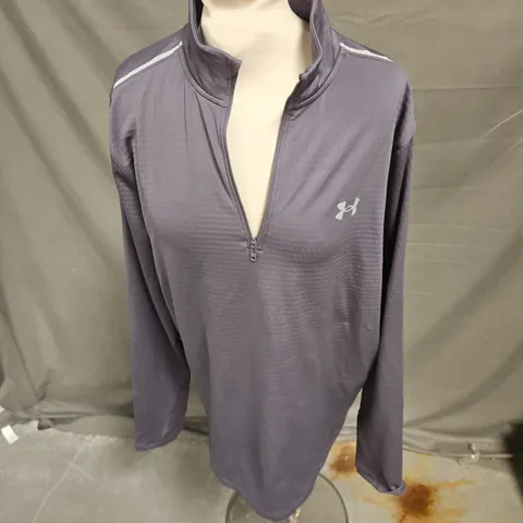 UNDER ARMOUR 1/4 ZIP PULLOVER IN GREY SIZE L