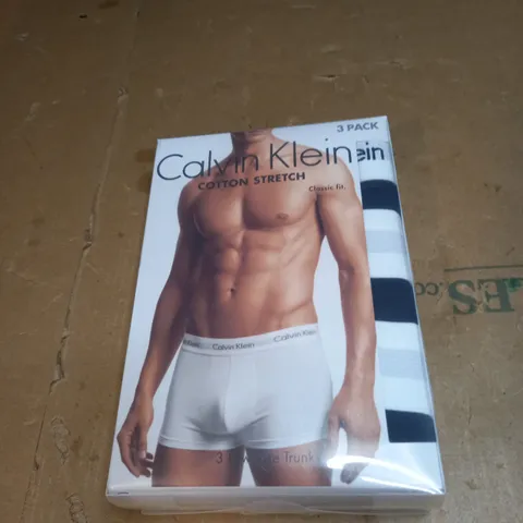 BOX OF 3 CALVIN KLEIN COTTON STRETCH LOW RISE TRUNKS SIZE L