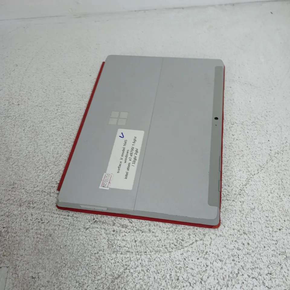 MICROSOFT SURFACE TABLET WITH RED TYPE COVER KEYBOARD