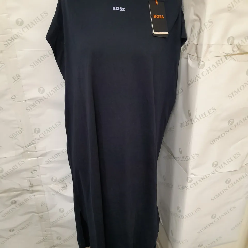 BOSS MIDI DRESS WITH CALF SIDE SPLIT - NAVY - SIZE XL