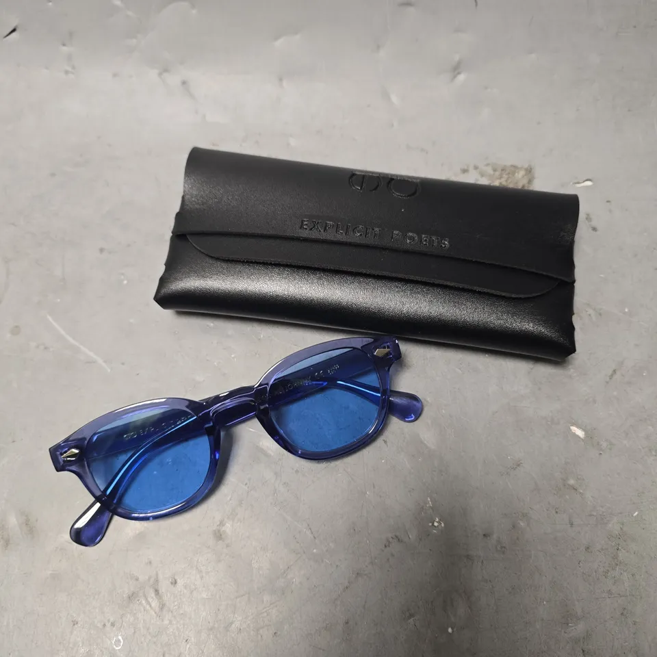 EXPLICIT POETS JOHNNY BLUE TINTED GLASSES 