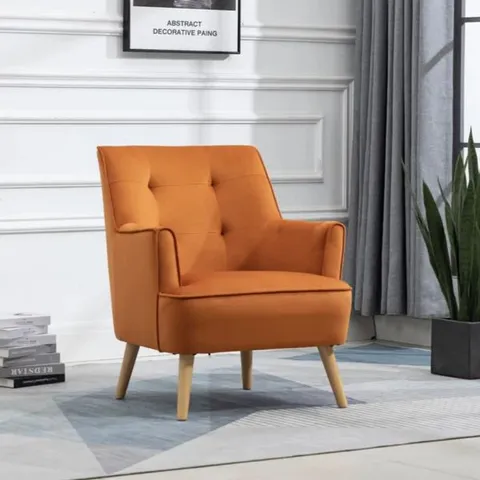 BOXED TARA ACCENT CHAIR - BURNT ORANGE