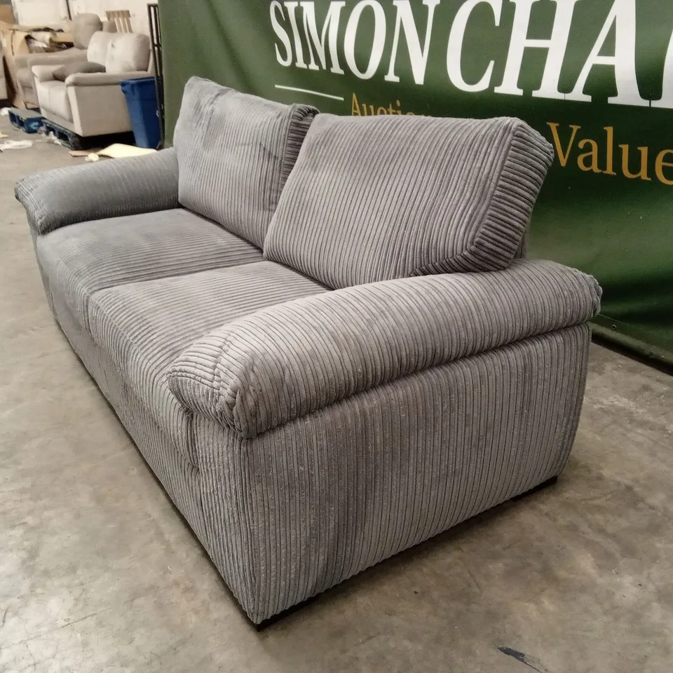 AMALFI STANDARD BACK FABRIC 3 SEATER SOFA - CHARCOAL RRP £579