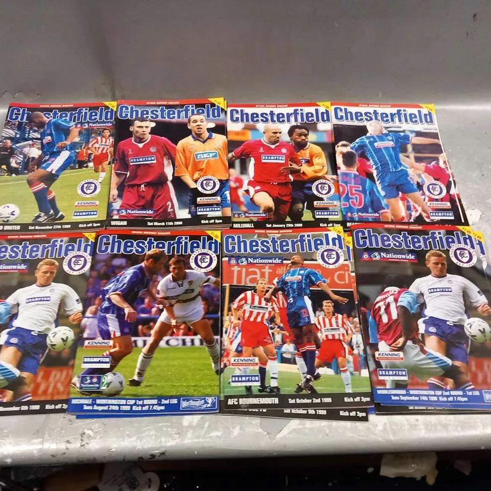 COLLECTION OF CHESTERFIELD FC HOME PROGRAMMES FROM THE 1999-2000 SEASON APPROXIMATELY 27 PROGRAMMES IN TOTAL