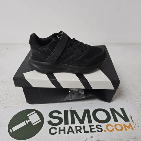 BOXED PAIR OF ADIDAS RUNFALCON 5 EL TRAINERS IN BLACK - UK 13K