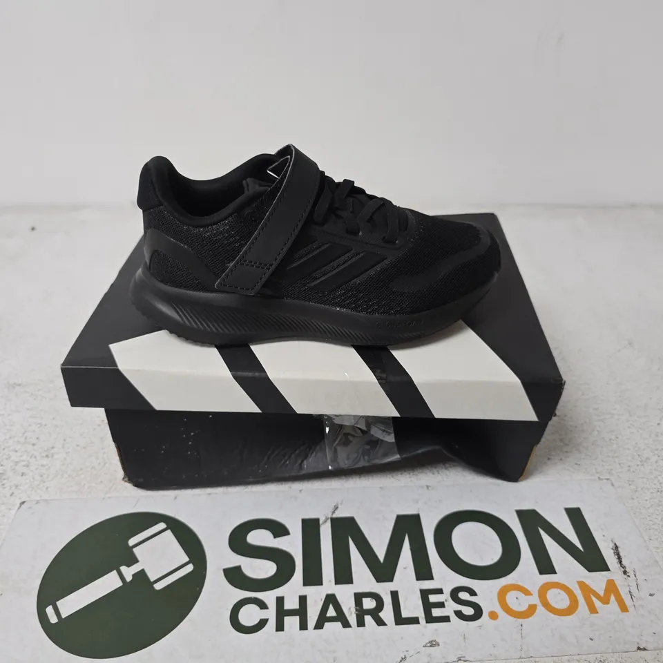 BOXED PAIR OF ADIDAS RUNFALCON 5 EL TRAINERS IN BLACK - UK 13K