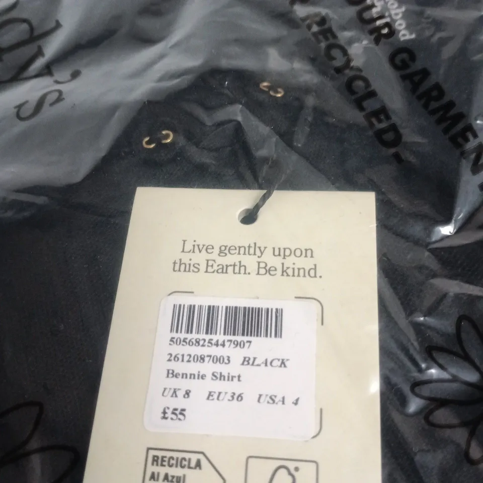 NOBODY'S CHILD BENNIE SHIRT – BLACK, UK 8 (EU 36, US 4) 