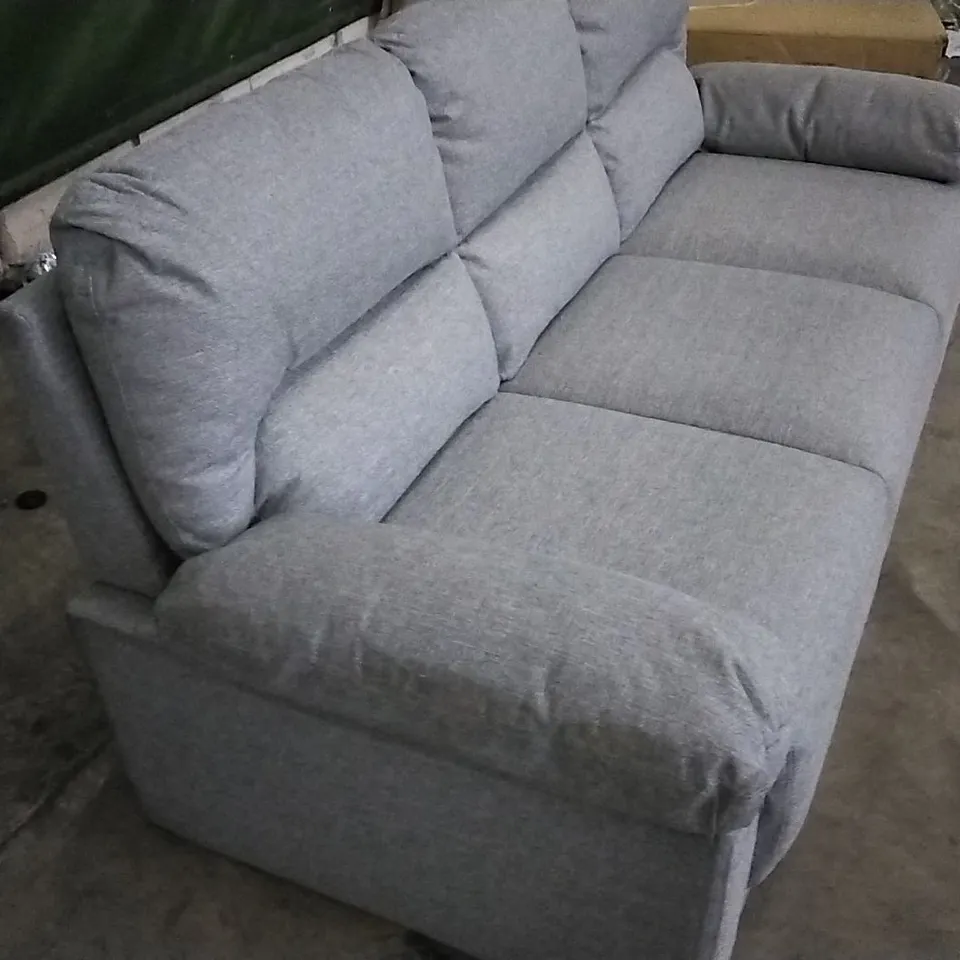 DESIGNER LIGHT GREY FABRIC 3 SEATER SOFA