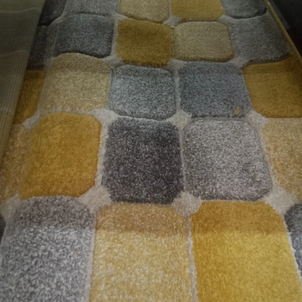 ENOCH TUFTED GREY/ YELLOW RUG 120X170CM