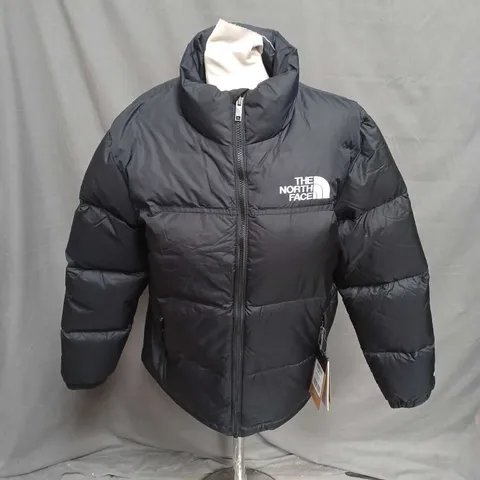 THE NORTH FACE TEEN RETRO 1996 NUPTSE PUFFER COAT IN BLACK SIZE XXL