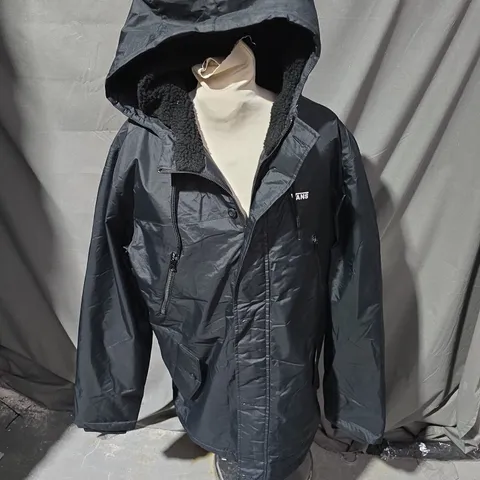 VANS WARM LINED HOODED JACKET IN BLACK - LARGE