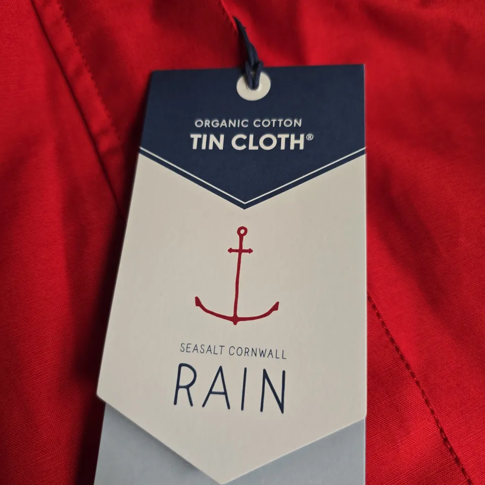 SEASALT CORNWALL CLOUDBURST MAC TOMATO RAIN COAT – UK 16