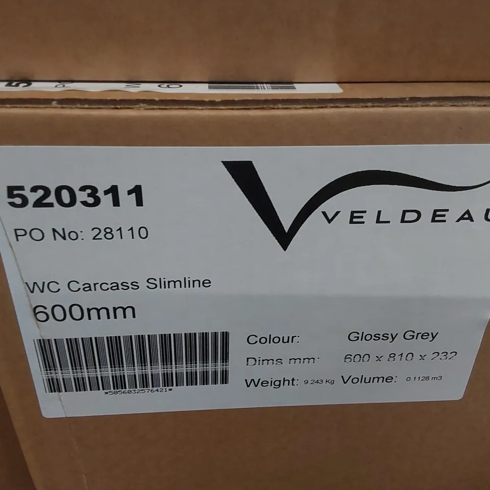 PALLET CONTAINING A LARGE QUANTITY OF BATHROOM FURNITURE PARTS INCLUDING: VELDEAU WC SLIMLINE CARCASSES ECT