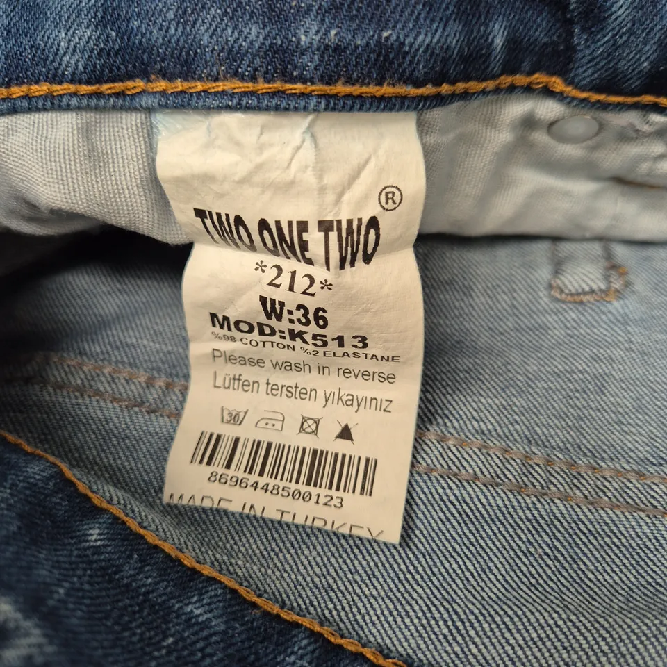 TWO ONE TWO DENIM JEANS – BLUE WASH, WOMEN'S W-36 (MODEL K513)
