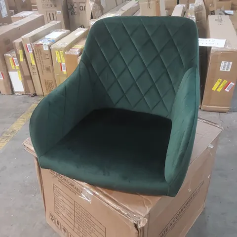 BOXED SET OF 2 MOREE DINING CHAIRS - GREEN VELVET (1 BOX)