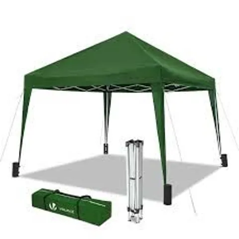 BOXED VOUNOT 3x3m POP UP GAZEBO WITH 4 LEG WEIGHT BAGS, FOLDING PARTY TENT FOR GARDEN OUTDOOR, GREEN (1 BOX)