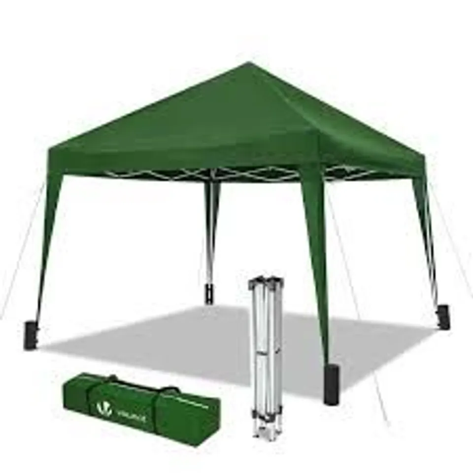 BOXED VOUNOT 3x3m POP UP GAZEBO WITH 4 LEG WEIGHT BAGS, FOLDING PARTY TENT FOR GARDEN OUTDOOR, GREEN (1 BOX)
