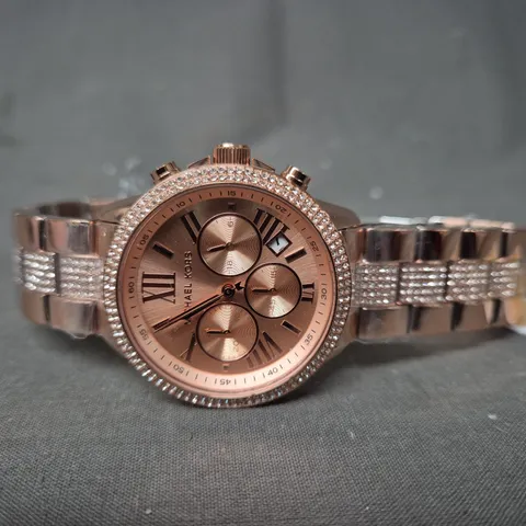 MICHAEL KORS BRYNN CHRONOGRAPH ROSE GOLD-TONE STAINLESS STEEL WATCH