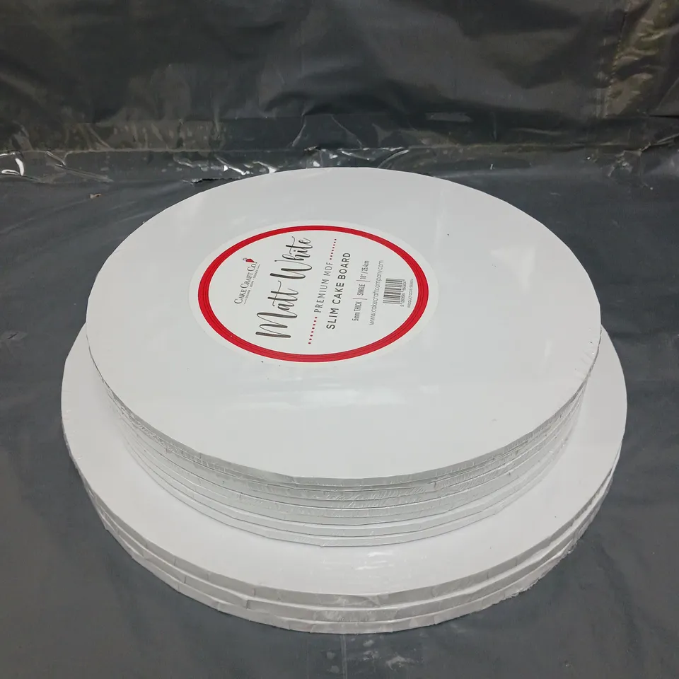 APPROXIMATELY 10 SEALED CAKE CRAFT MATT WHITE CAKE BOARDS 