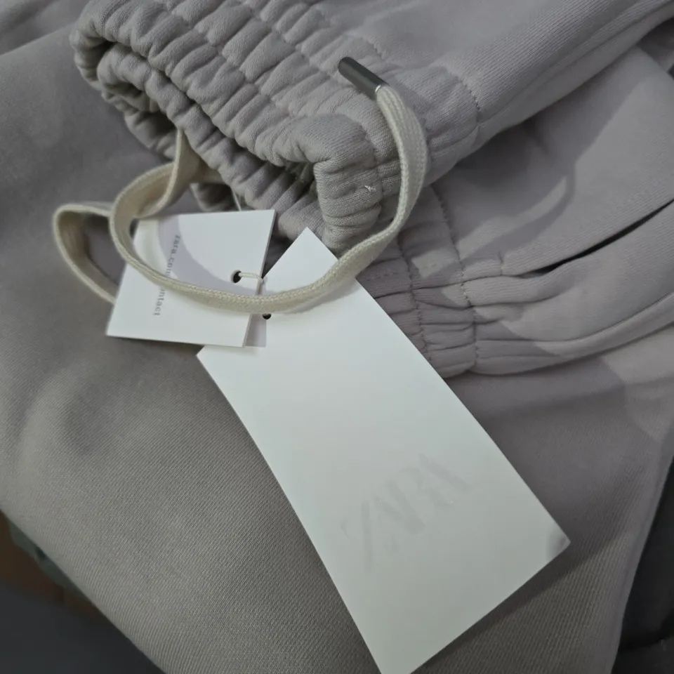ZARA LIGHT GREY JOGGERS WITH DRAWSTRING – XS
