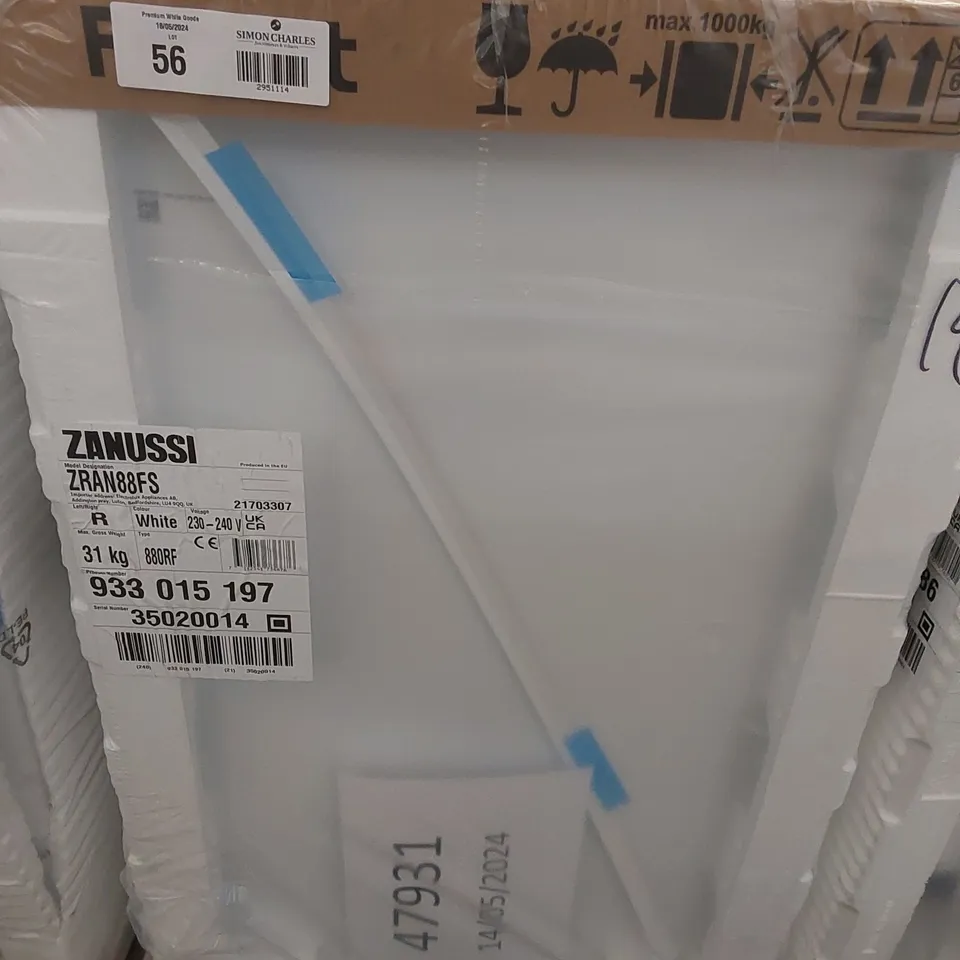  ZANUSSI ZRAN88FS INTEGRATED UPRIGHT FRIDGE 