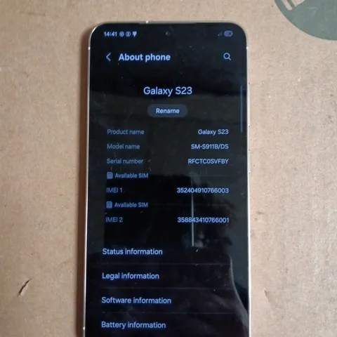 SAMSUNG GALAXY S23 5G - WHITE