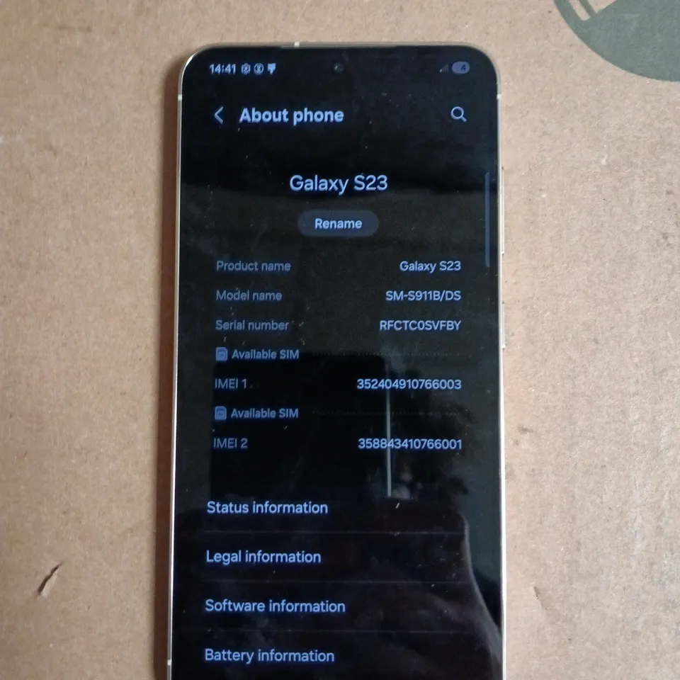 SAMSUNG GALAXY S23 5G - WHITE