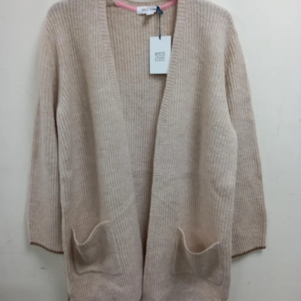 WHITE STUFF ERICA LONGLINE CARDIGAN IN NATURAL - 10R