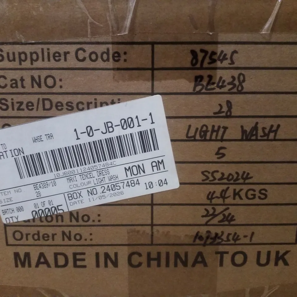 BOXED CONTAINING APPROXIMATELY 5 BRAND NEW SIMPLY BE LIGHT WASH BLUE HALTER TIERED MAXI TENCEL DRESS - SIZE 28