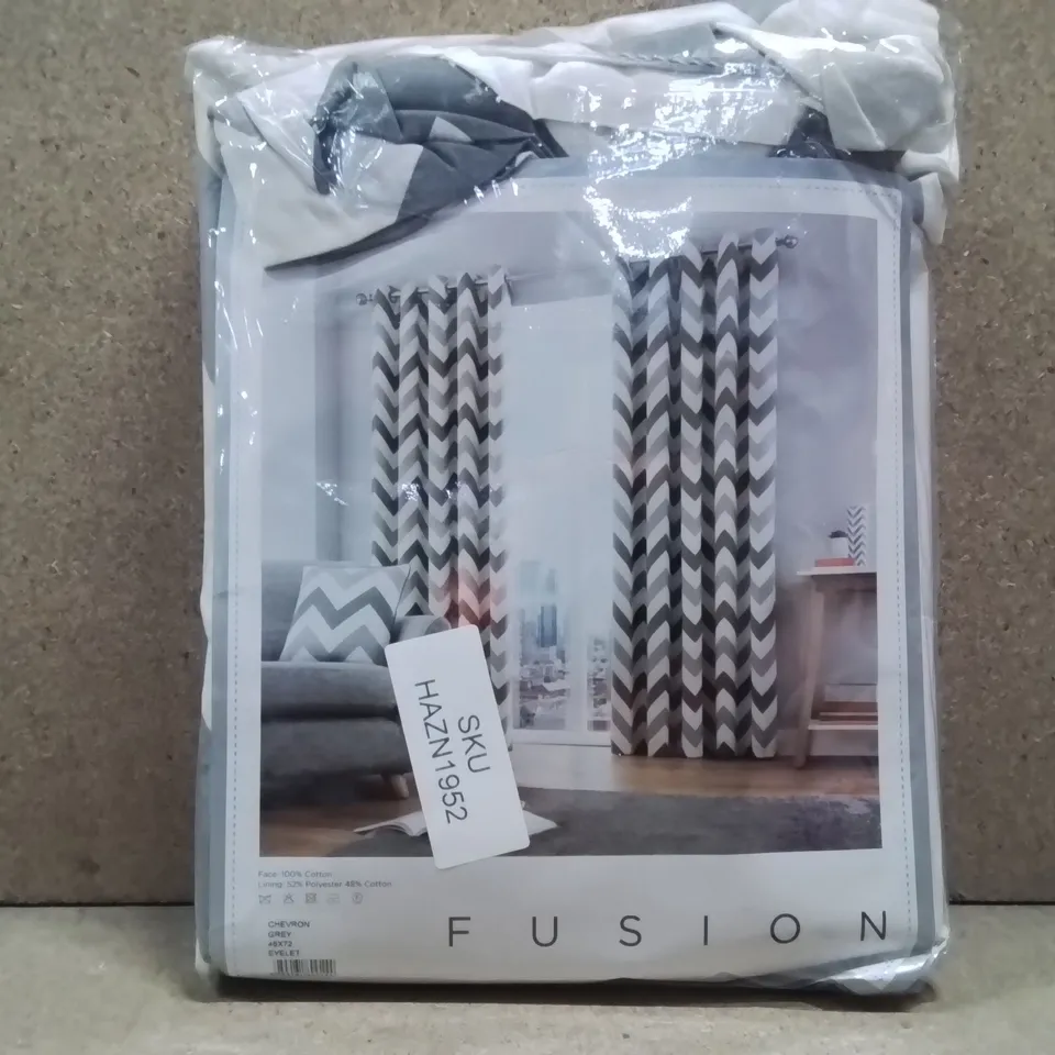 BRAND NEW FUSION FULLY LINED CURTAINS 117CM X 183CM - GREY