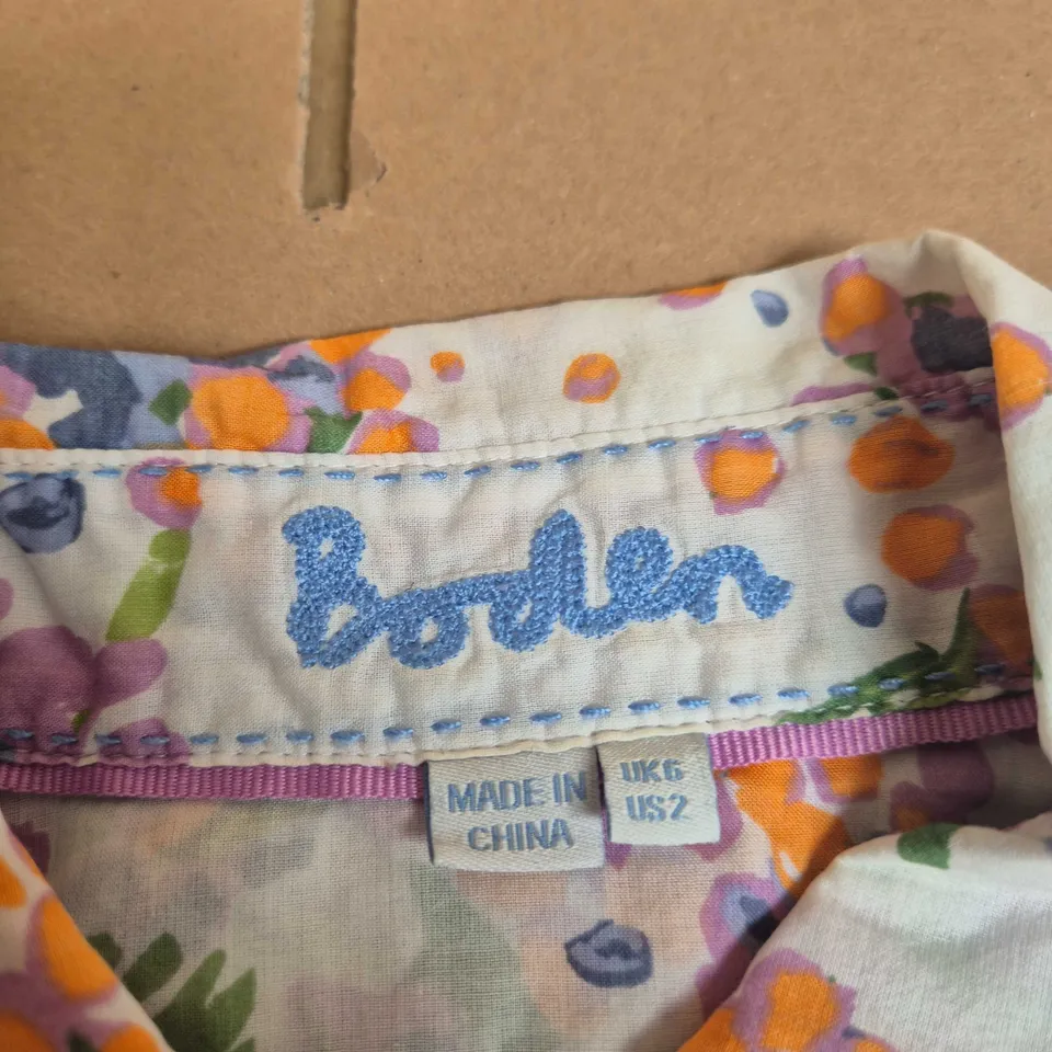 BODEN FLORAL BUTTON-THROUGH SHIRT – UK 6– MADE IN CHINA