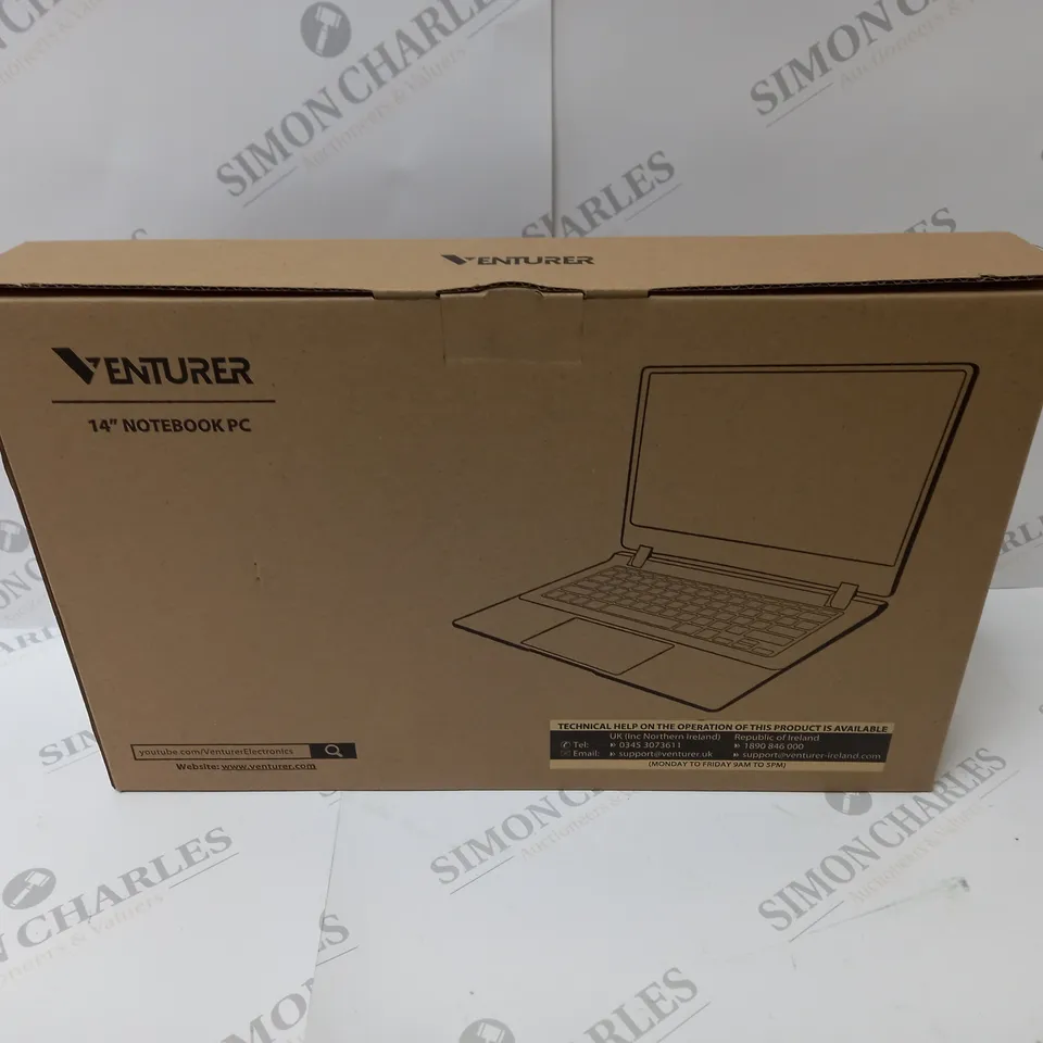 BRAND NEW BOXED VENTURER EUROPA 14 PLUS 14" FULL HD LAPTOP INTEL 2.6GHZ 64GB SSD 4GB RAM - BLACK