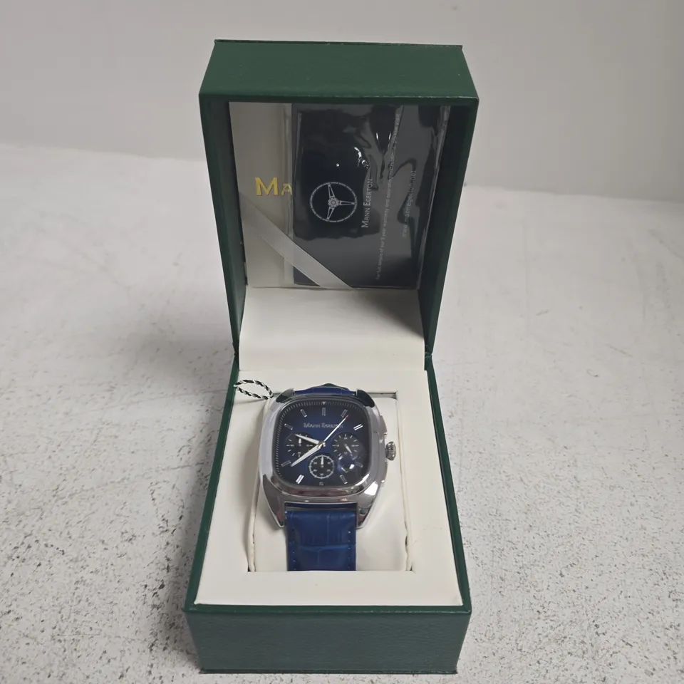 MANN EGERTON GLIDER WATCH IN STEEL/BLUE