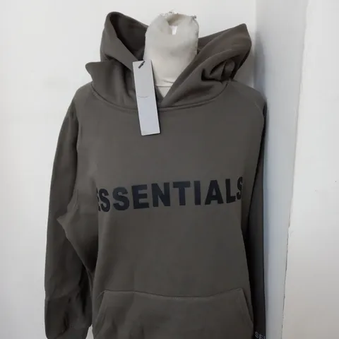 ESSENTIALS KHAKI CASUAL HOODIE SIZE S
