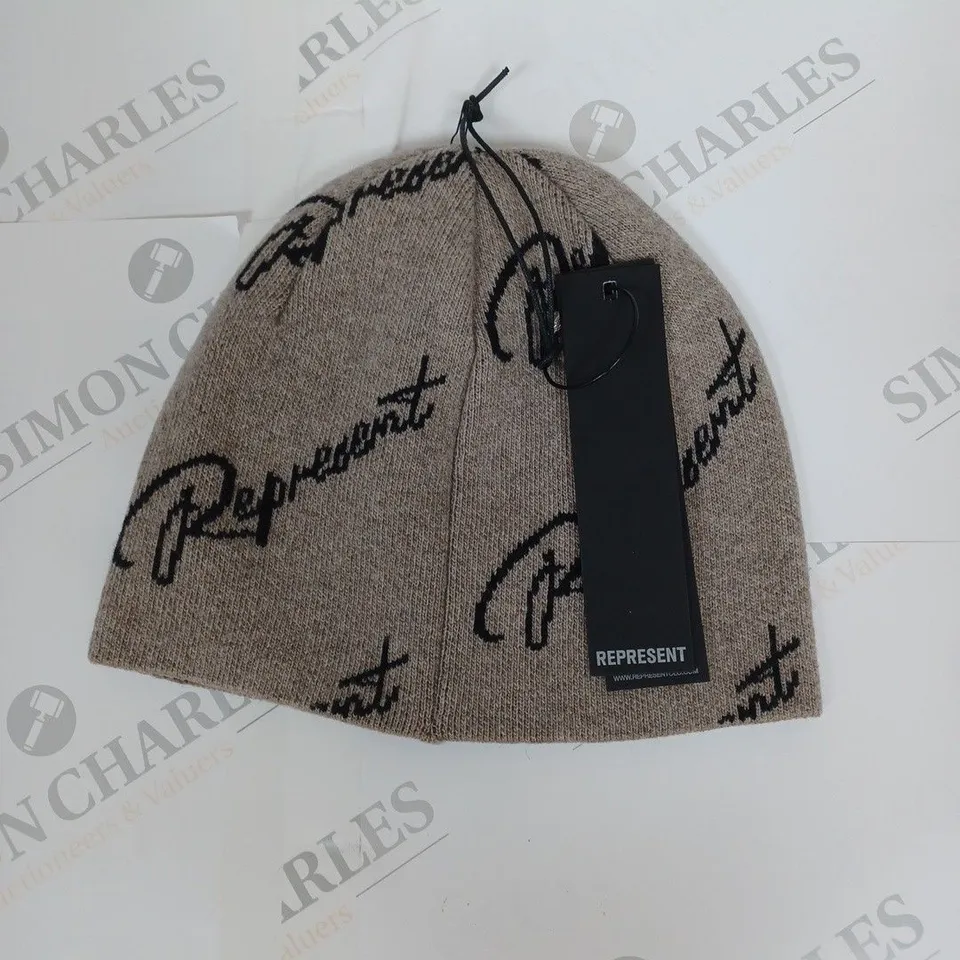 REPRESENT JAQUARD WOOL BEANIE IN HAZEL 