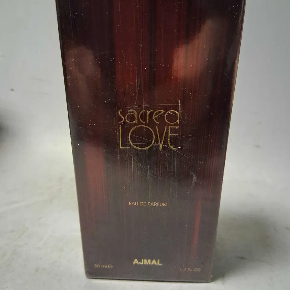 BOXED AND SEALED SACRED LOVE EAU DE PARFUM AJMAL 50ML