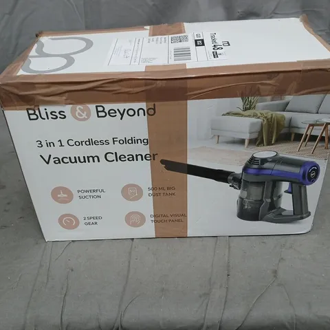 BLISS & BEYOND 3-IN-1 CORDLESS FOLDING VACUUM CLEANER – BOXED