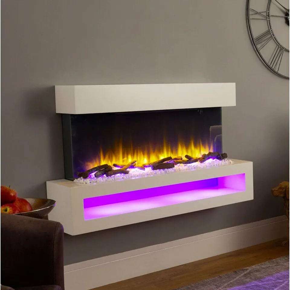 BOXED NICKOLAS 100cm W WALL MOUNTED ELECTRIC FIRE (2 BOXES)