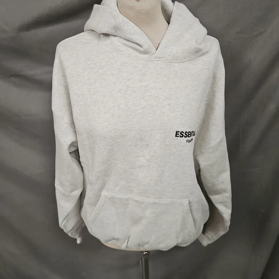 ESSENTIALS HOODIE IN LIGHT OATMEAL SIZE S