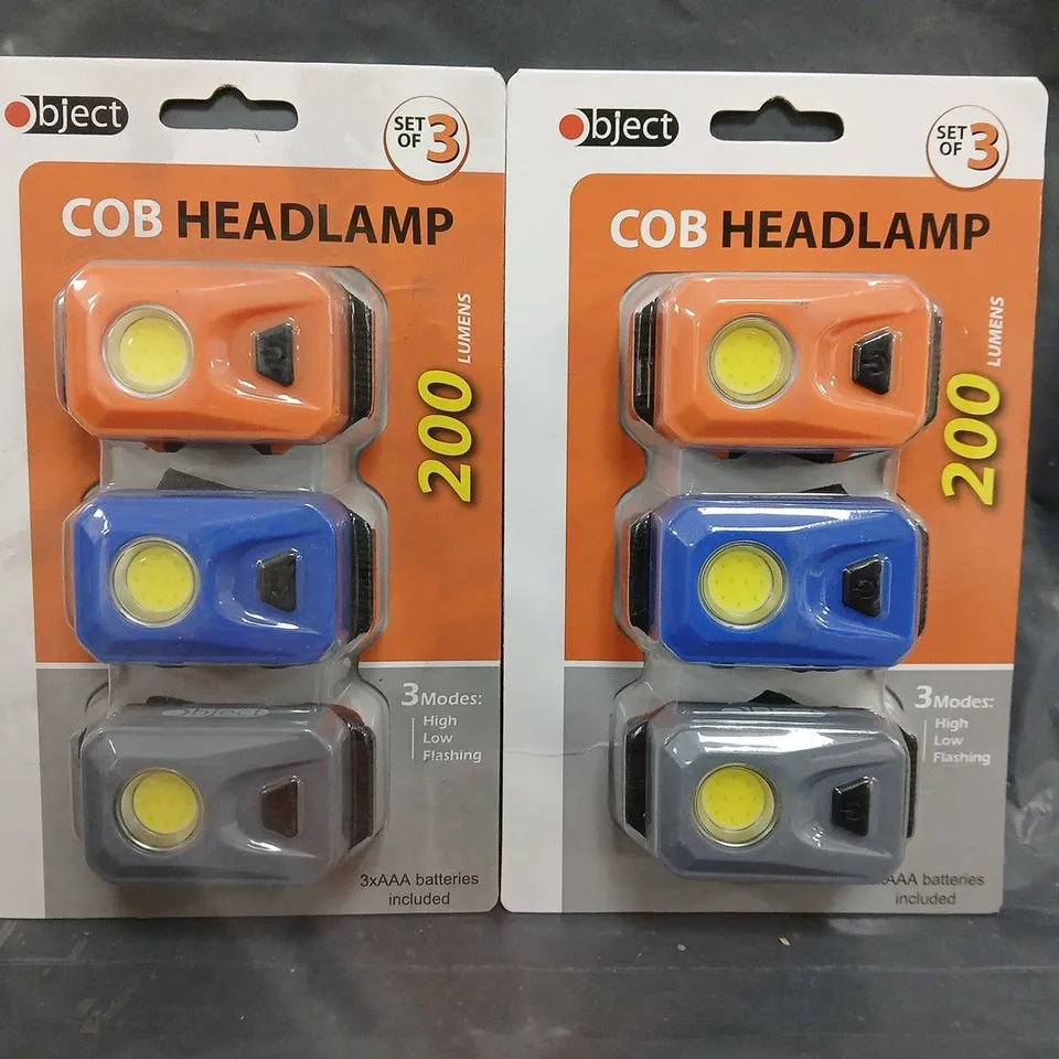 OBJECT SET OF 6 COB HEADLAMP PACKS (3 PER PACK)