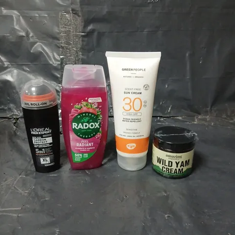 APPROXIMATEY 20 ASSORTED HEALTH AND BEAUTY PRODUCTS TO INCLUDE RADOX SHOWER GEL, GREEN PEOPLE SUN CREAM AND MILD YAM CREAM