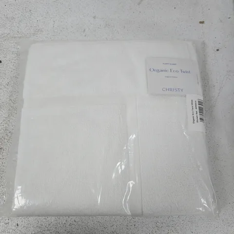 CHRISTY ORGANIC ECO TWIST SHOWER MAT WHITE (60X60CM) - 2 SINGLES
