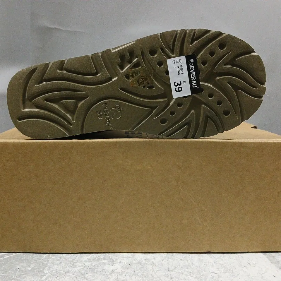 BOXED PAIR OF EVERAU BOOTS IN CARIBOU SIZE EU 39